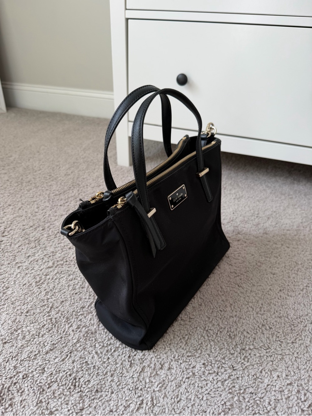 kate spade Black Nylon Top-handle Tote with Gold Hardware - Picture 2 of 6